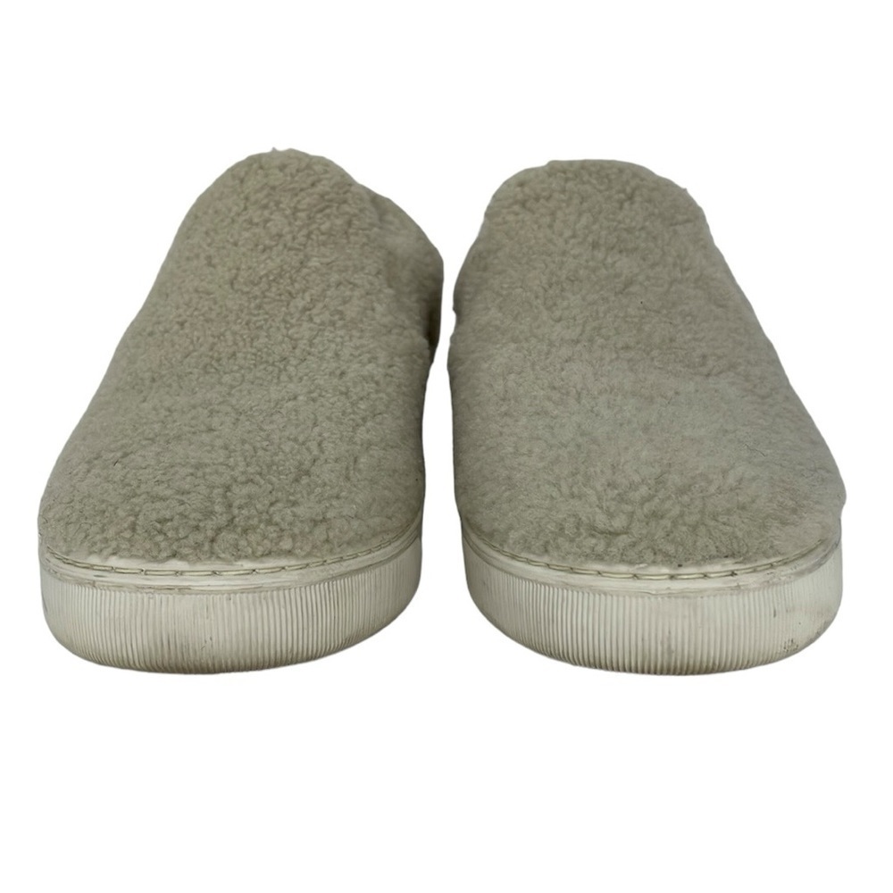 Moncler Shoes Flats Women's 6 Cream White Fuzzy Shearling Slip On Sneaker Italy - Picture 5 of 15